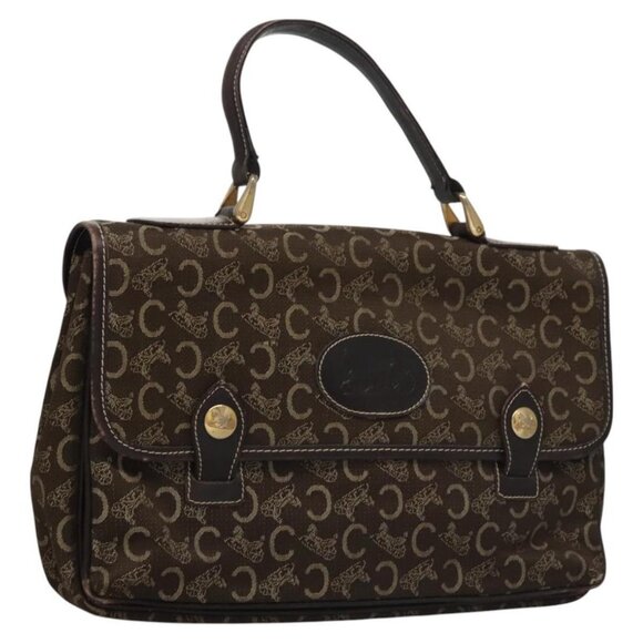 CELINE C Sulky Hand Bag Canvas Brown Auth - Picture 1 of 16